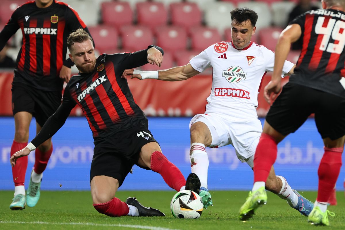 A piros-fekete csíkos mezben szereplő Honvéd Debrecenben vendégeskedett a Magyar Kupa 4. fordulójának utolsó meccsén