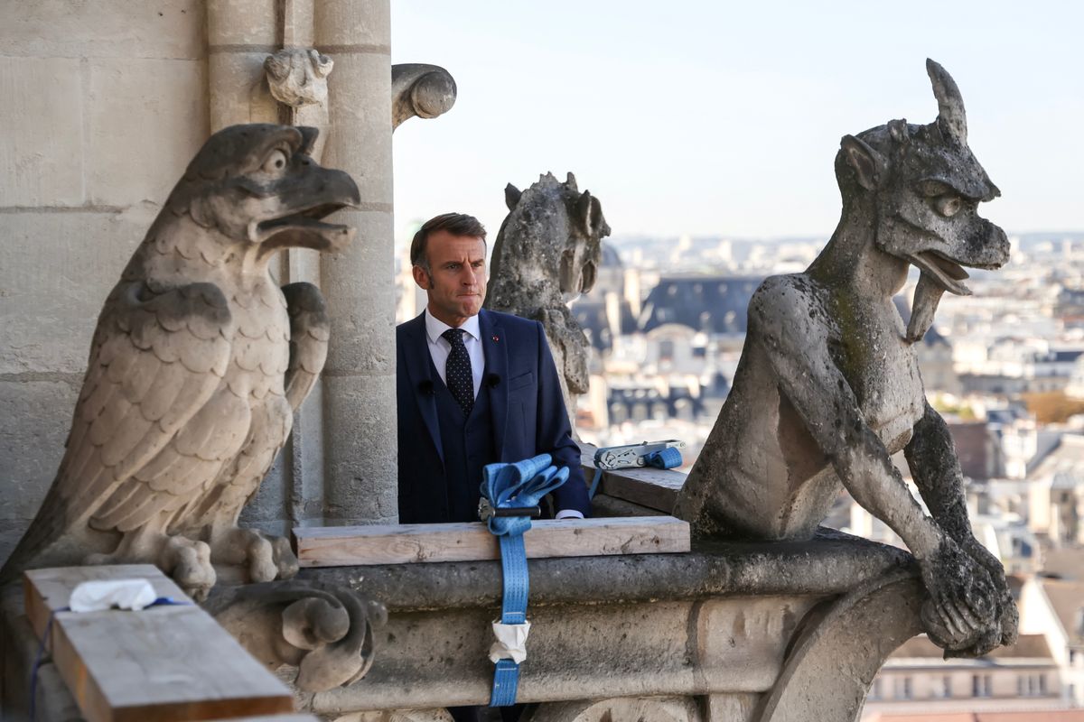 Emmanuel Macron francia elnök (Fotó: LUDOVIC MARIN / POOL)