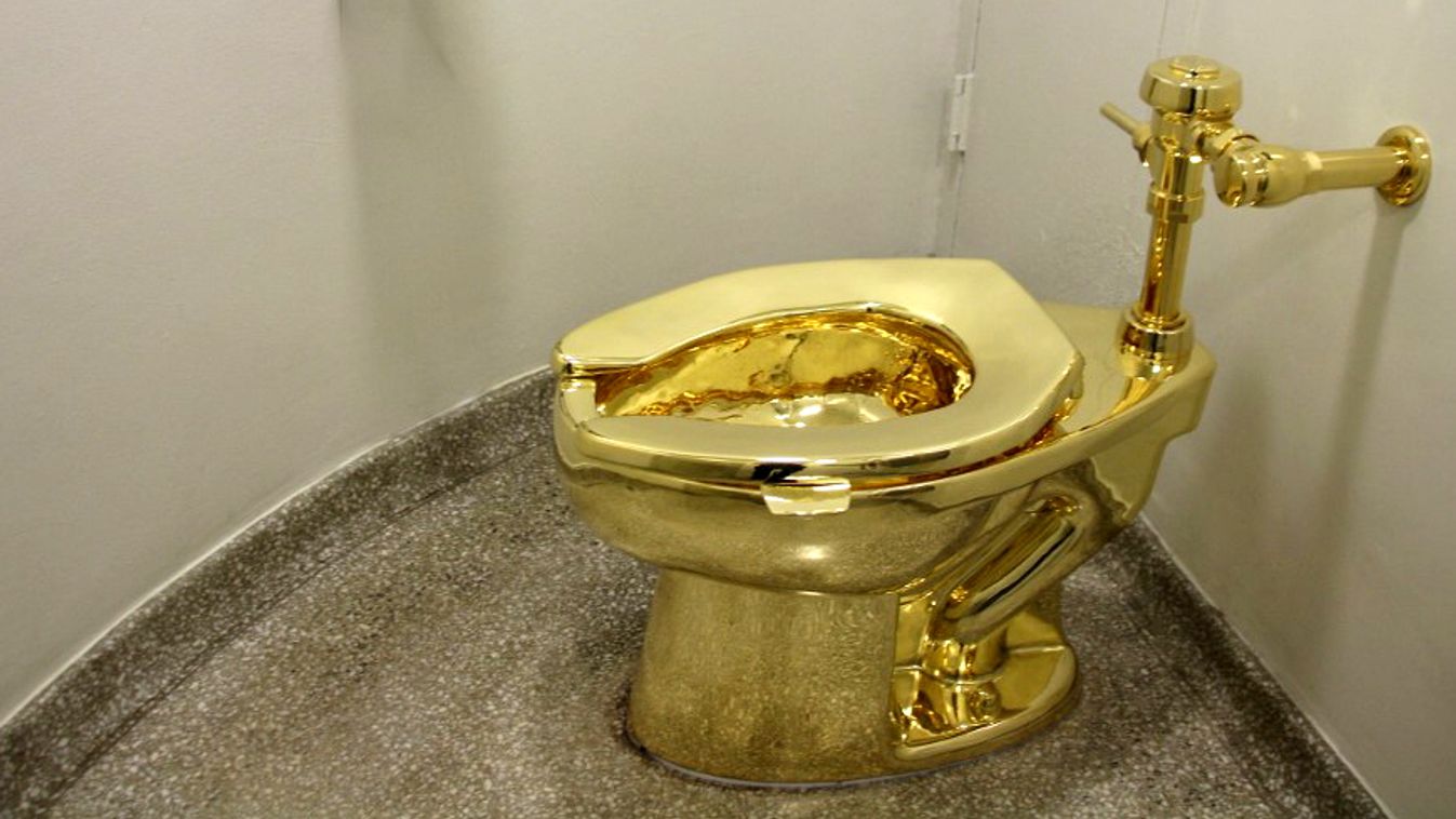 The fully functional 'America' toilet made from 18-karat gold has been opened in the Guggenheim Museum in Manhattan, New York City, USA, 16 September 2016. The toilet can and is to be used, but was also designed to be an artwork by Italian artist Maurizio