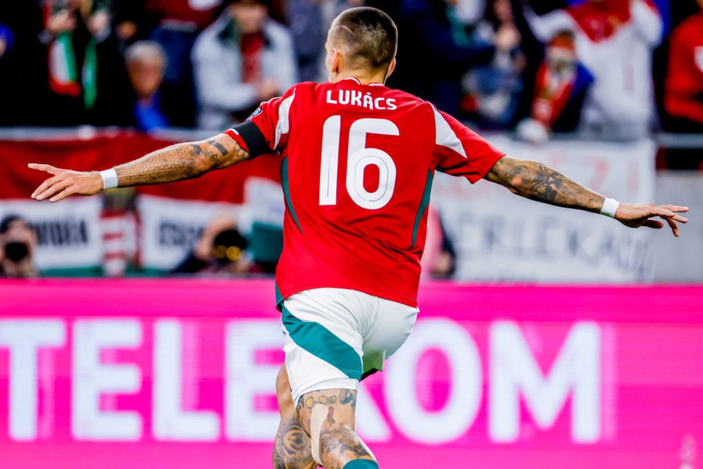 Magyarország - Örményország VB selejtező a Puskás Arénában, magyar válogatott mérkőzés, Lukács Dániel gól, gólöröm