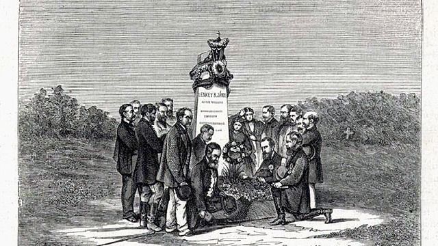 Lenkey János aradi síremlékének leleplezése. forrás: Wikimedia Commons.