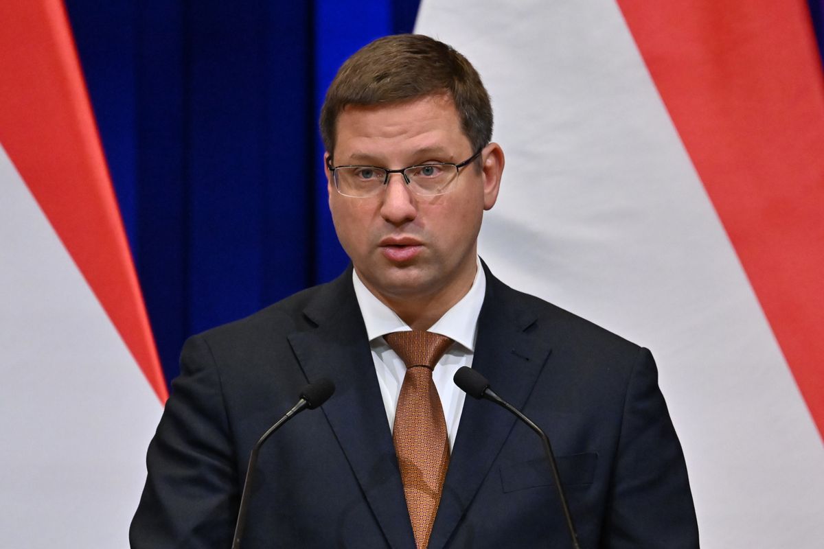 Budapest, 2025. október 9.
Gulyás Gergely, a Miniszterelnökséget vezető miniszter a Kormányinfó sajtótájékoztatón a Karmelita kolostorban 2025. október 9-én.
MTI/Illyés Tibor