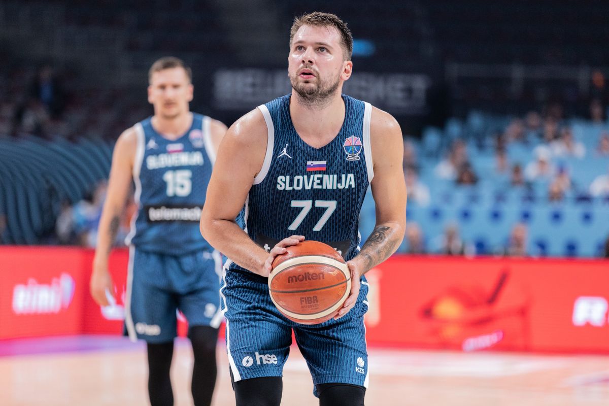 September 7, 2025, Riga, Latvia: Luka Doncic of Slovenia seen in action during the round of 16 phase of the FIBA EuroBasket 2025 between Slovenia and Italy at Arena Riga. Final score Slovenia 84 : 77 Italy. (Credit Image: © Nicholas Muller/SOPA Images via ZUMA Press Wire)