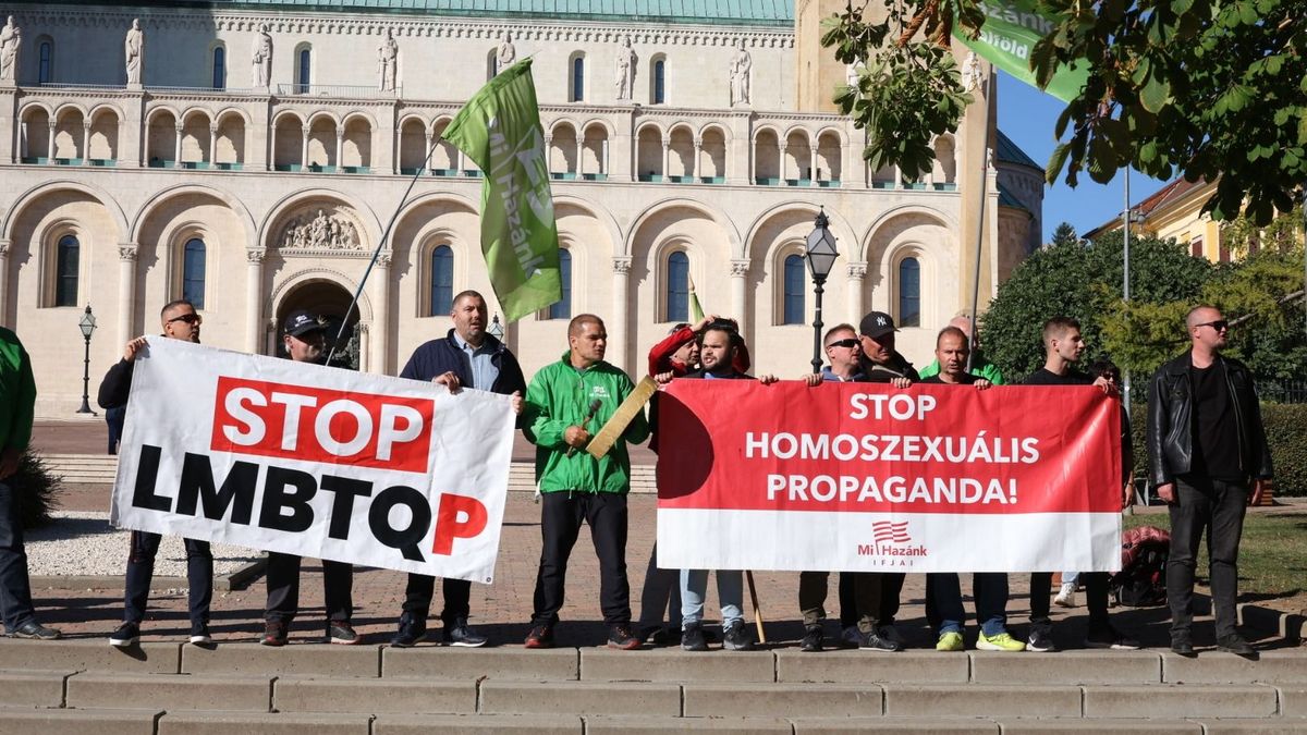 Feszültség Pécsen: a pride előtt családvédő ellentüntetést tartottak, drag queenek is megjelentek + videó