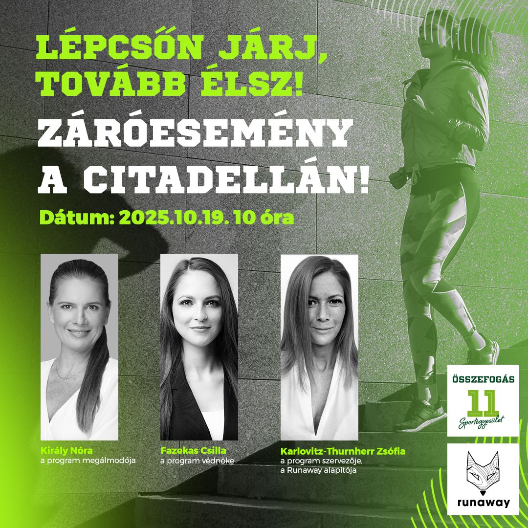 Az ötletgazda Király Nóra országgyűlési képviselő, védnöke Fazekas Csilla, Budapest I. kerület alpolgármestere, a kihívás lebonyolítója pedig Karlovitz-Thurnherr Zsófi a RUNaway versenyszervező cég társtulajdonosa (Forrás: Ficsak)