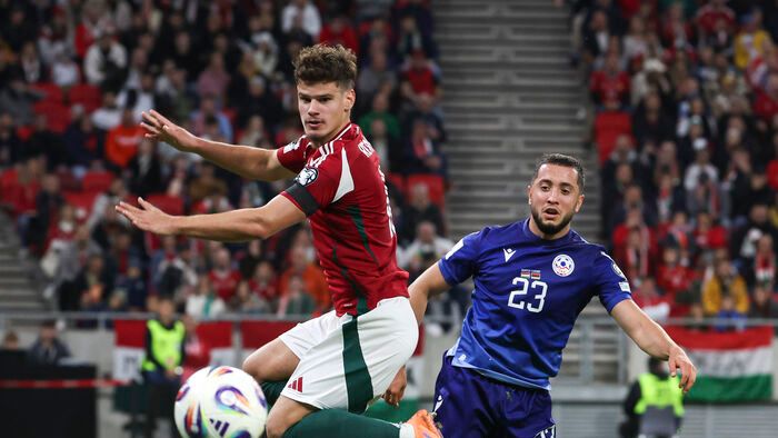 Magyarország - Örményország VB selejtező a Puskás Arénában, magyar válogatott mérkőzés, Tóth Balázs kapus, Szoboszlai Dominik