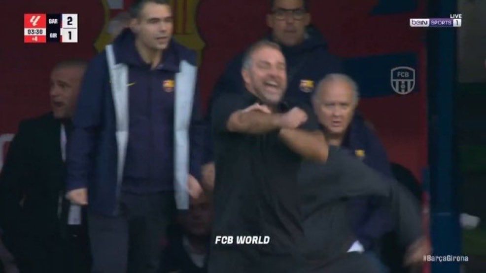 Hansi Flick így „örült” a Barcelona győztes góljának