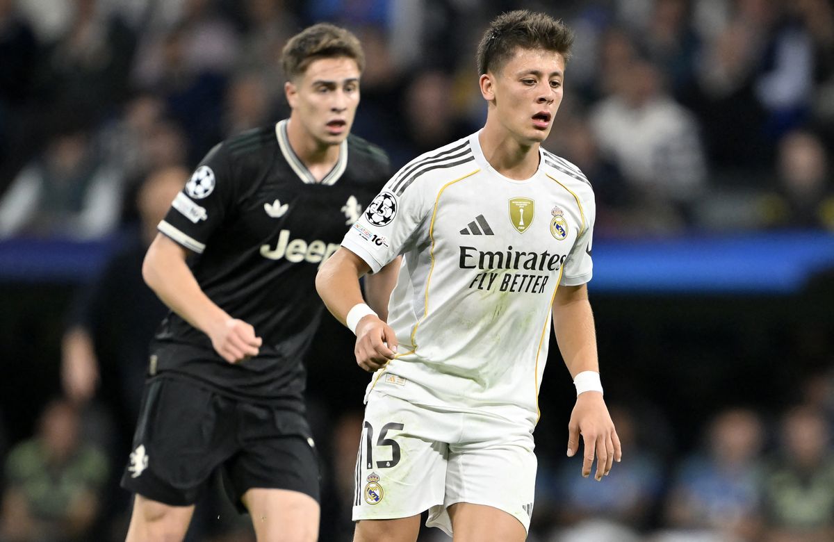 Arda Güler (jobbra) volt a Real Madrid–Juventus Bajnokok Ligája-meccs legjobbja