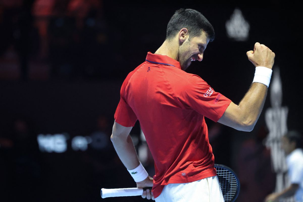 Ritka pillanat az elődöntőben: Novak Djokovics-öröm