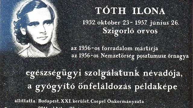 Tóth Ilona emléktáblája Budapesten. forrás: Wikimedia Commons.
