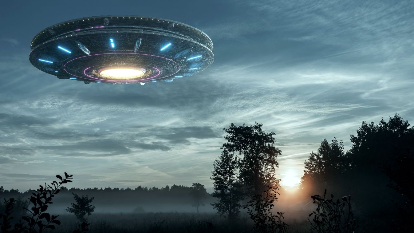 UFO, an alien plate hovering over the field, hovering motionless in the air. Unidentified flying object, alien invasion, extraterrestrial life, space travel, humanoid spaceship mixed medium

1666801816
