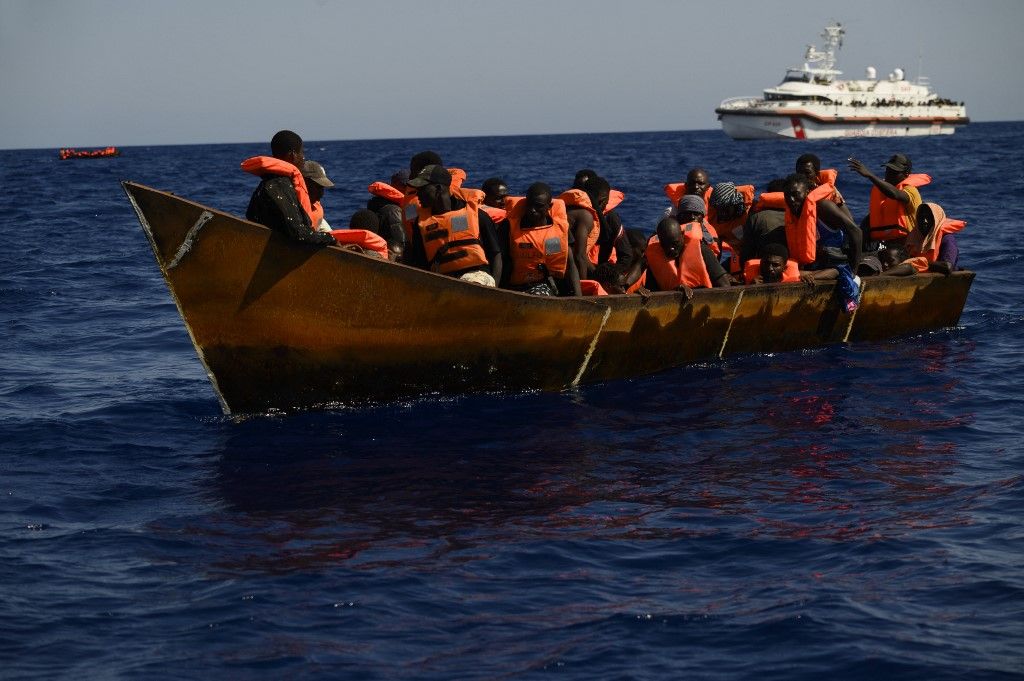 A spanyol Open Arms nem kormányzati szervezet 2023. augusztus 3-án Lampedusa közelében mentett ki 194 különböző nemzetiségű migránst (Fotó: VALERIA FERRARO / ANADOLU AGENCY)