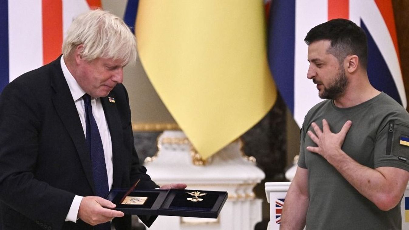 Boris Johnson és Volodimir Zelenszkij