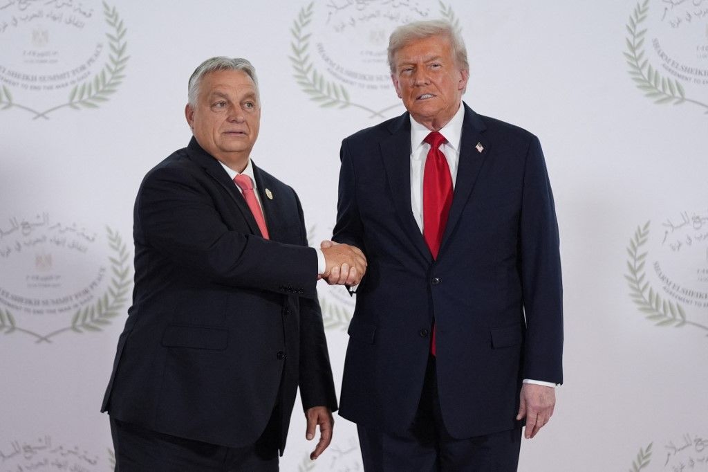 Orbán Viktor magyar miniszterelnök és Donald Trump amerikai elnök (Fotó: AFP)