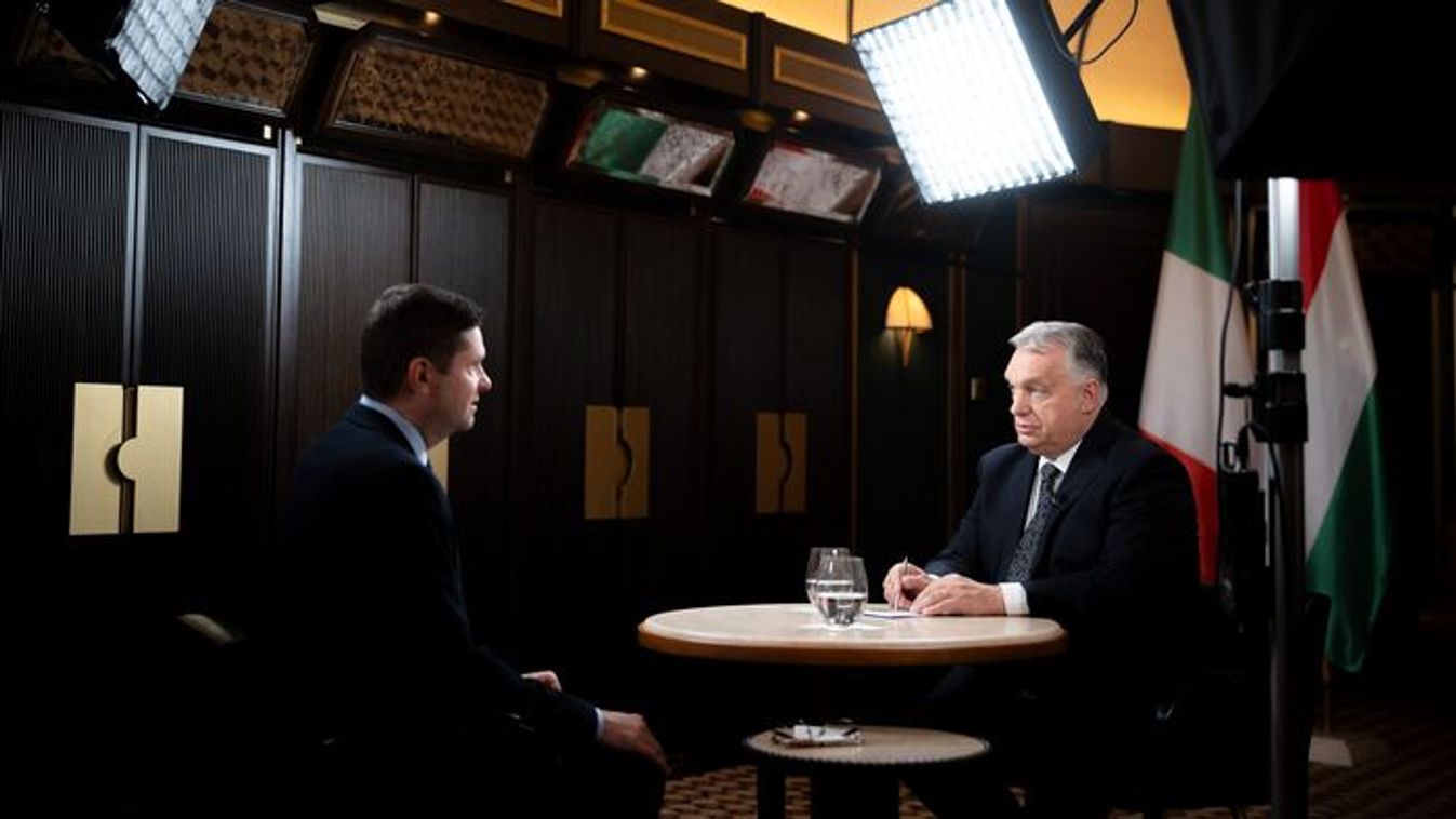Hungarian Prime Minister Viktor Orban giving an interview to the M1 news channel in Rome on October 27  (Photo: MTI/PM's Press Office/Zoltan Fischer) 