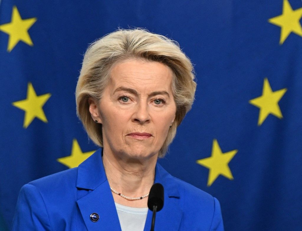 Ursula von der Leyen ugyan hangsúlyozta, hogy dolgoznak a migrációs paktum végrehajtásán, de konkrét megoldásokat nem mutatott be (Fotó: JONATHAN NACKSTRAND / AFP)