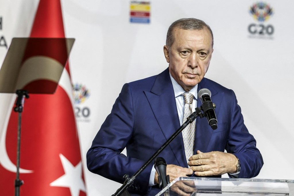 Recep Tayyip Erdogan (Fotó: MARCO LONGARI / AFP)