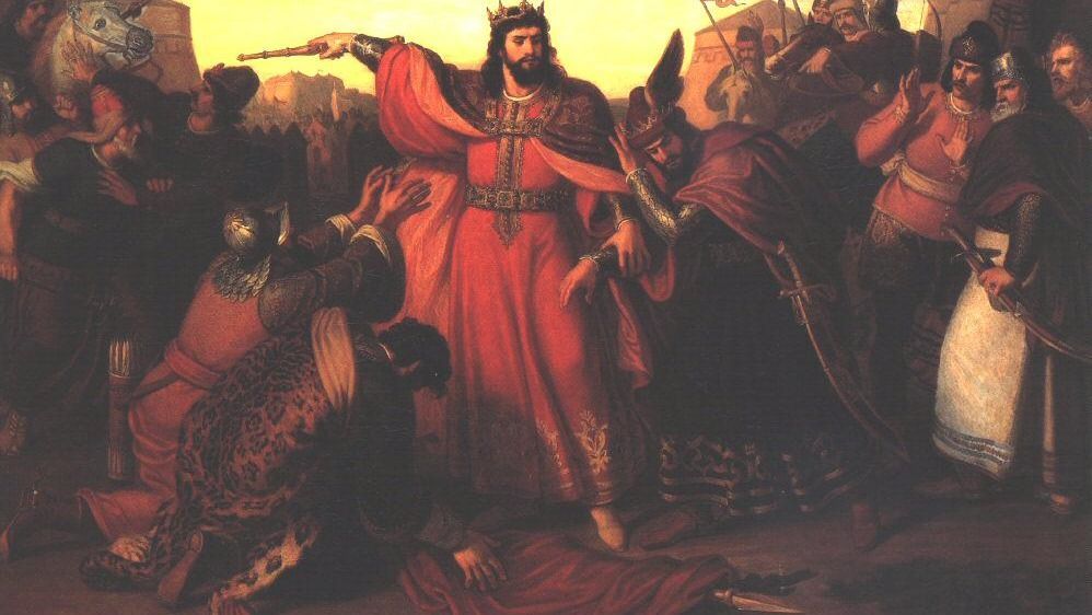 Imre elfogja lázadó testvérét, Endrét. Than Mór festménye