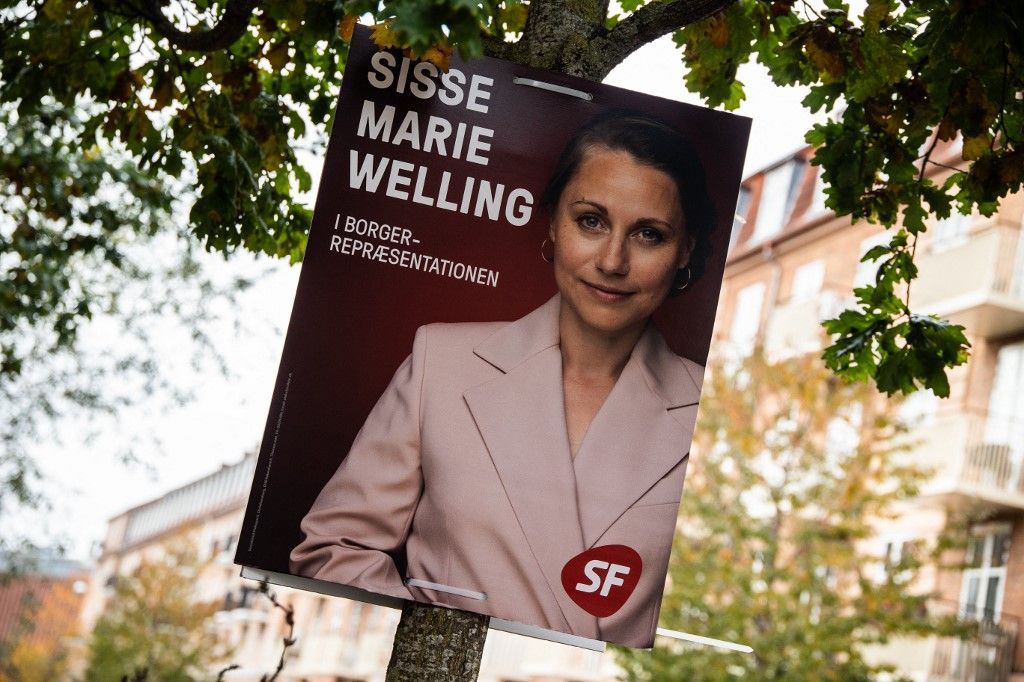 An election campaign poster for Sisse Marie Welling of the Green Left is seen in Copenhagen, Denmark, on October 29, 2025. Municipal and regional elections are planned to take place in Denmark on November 18. (Photo by Kristian Tuxen Ladegaard Berg/NurPhoto) (Photo by Kristian Tuxen Ladegaard Berg / NurPhoto via AFP)