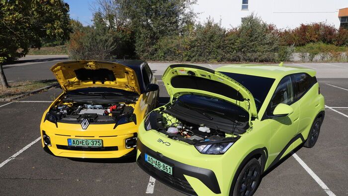 Renault 5 E-Tech és BYD Dolphin Surf összehasonlító teszt