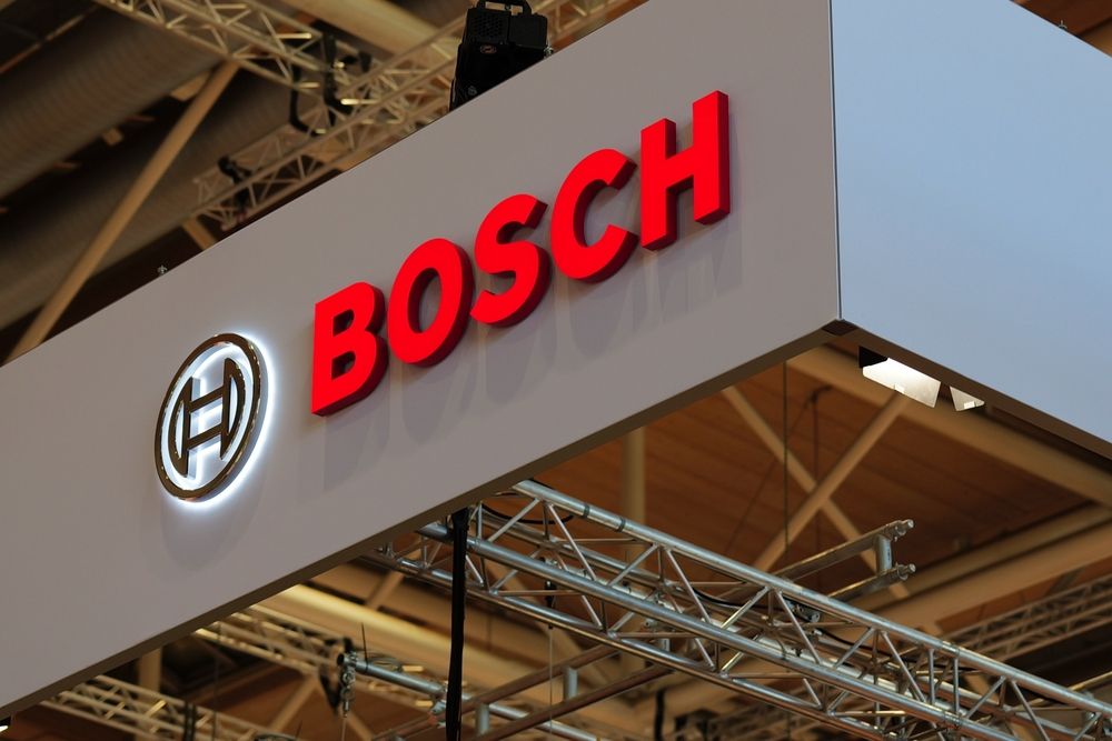 Hannover, Germany - April 3, 2025:  Logo of Robert Bosch GmbH in Hannover, Germany - BOSCH is a German multinational engineering and technology company headquartered in Gerlingen