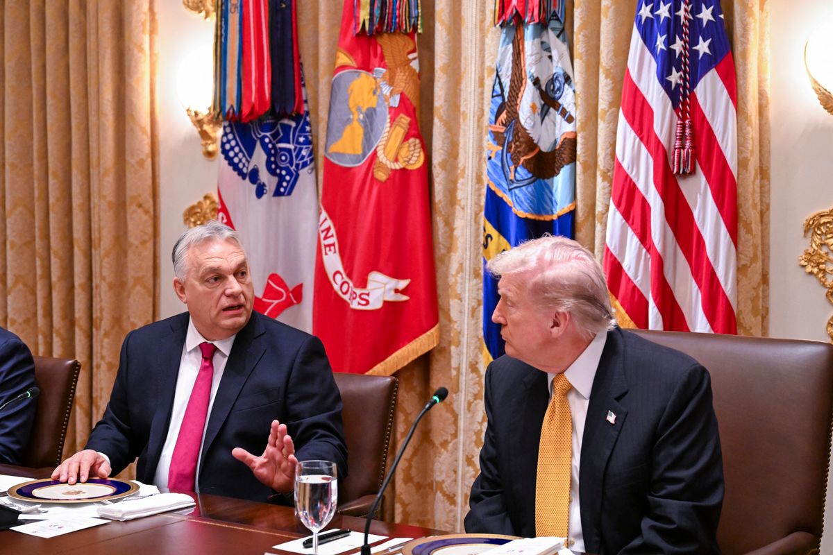 WASHINGTON, DC - NOVEMBER 7: Hungary Prime Minister Viktor Orban speaks during a bilateral lunch with U.S President Donald Trump in the Cabinet Room of the White House on November 7, 2025 in Washington, DC. Orbán and Trump are expected to address the continued reliance of Hungary on Russian oil, a resource seen as critical for funding Moscow's war. Roberto Schmidt/Getty Images/AFP (Photo by ROBERTO SCHMIDT / GETTY IMAGES NORTH AMERICA / Getty Images via AFP)