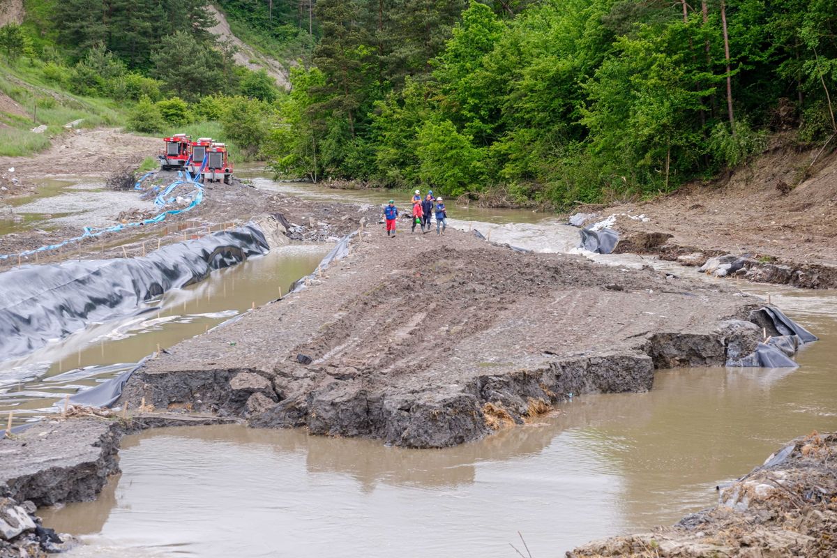 A vízzel elárasztott parajdi sóbánya (Fotó: MTI/Veres Nándor)