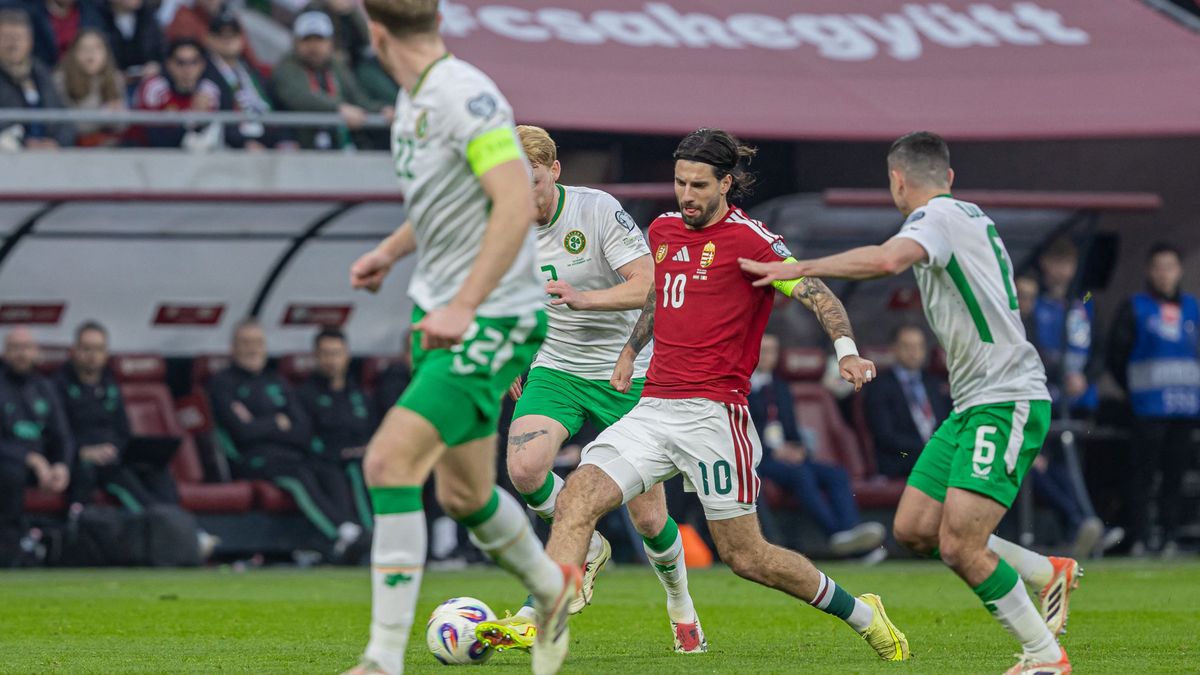 Szoboszlait nem kímélték az írek az egész mérkőzés alatt.