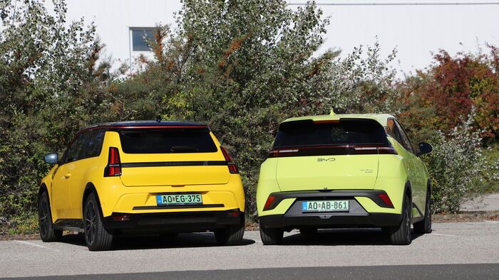 Renault 5 E-Tech és BYD Dolphin Surf összehasonlító teszt