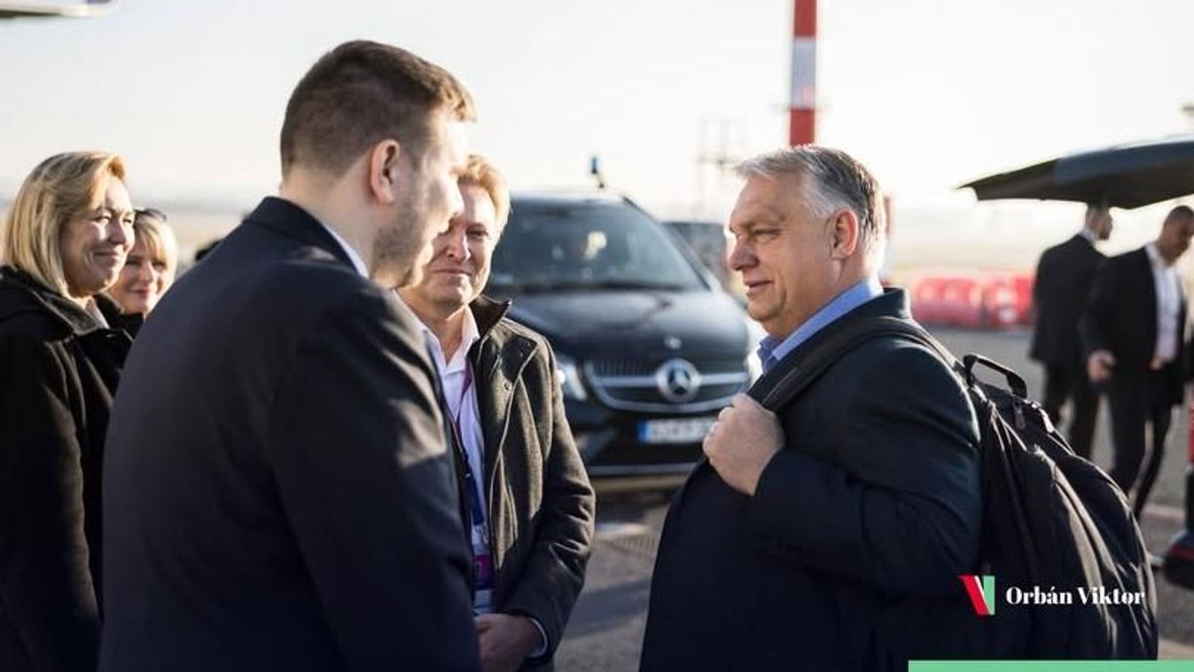 Orbán Viktor a washingtoni repülőút előtt
