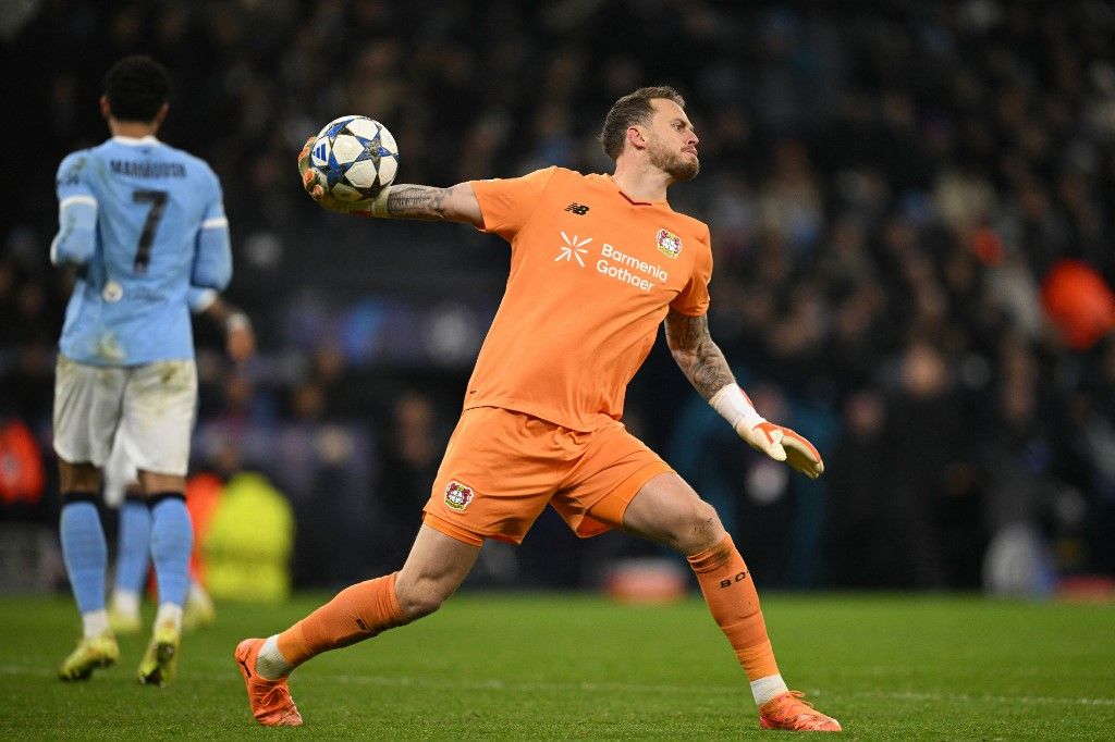 A Bayer Leverkusen kapusa, Mark Flekken kivédte a City támadóinak szemét az Etihad Stadionban
