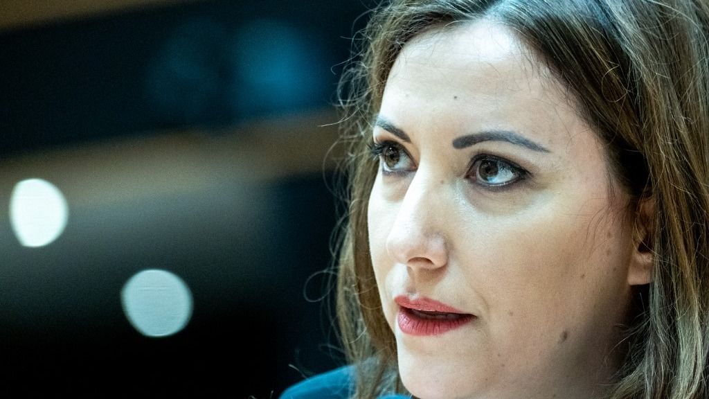 Petra STEGER during a meeting of Committee on Civil Liberties and Justice and Home Affairs at the European Parliament an institution of the European Union in Brussels in Belgium on 18th February 2025. (Photo by Martin Bertrand / Hans Lucas via AFP)