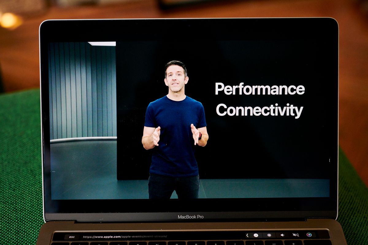 John Ternus, senior vice president of hardware engineering at Apple Inc., speaks about iMac computers during the Peek Performance virtual event in New York, U.S., on Tuesday, March 8, 2022. Apple introduced 5G versions of its low-end iPhone SE and iPad Air tablet, as well as a redesigned Mac desktop computer and faster processor, kicking off whats likely to be its most prolific year yet for new product releases. Photographer: Gabby Jones/Bloomberg via Getty Images