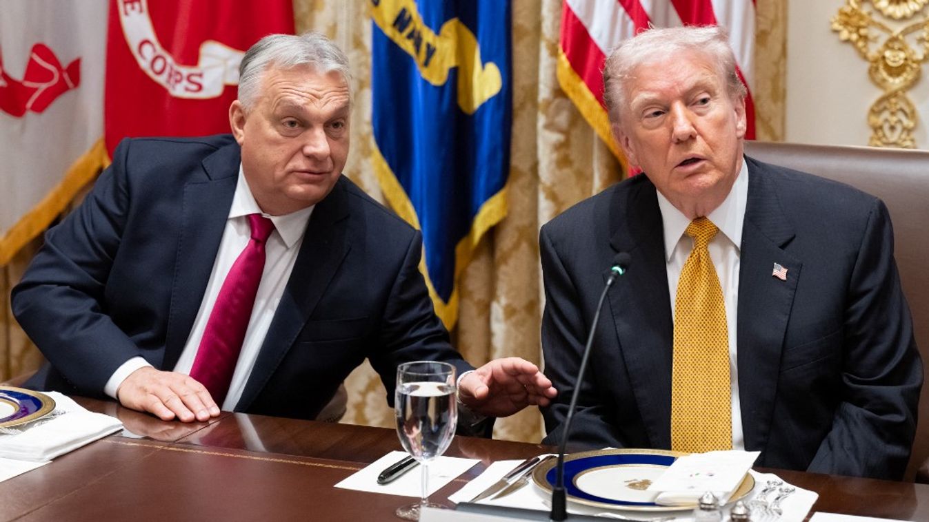 Donald Trump amerikai elnök és Orbán Viktor magyar miniszterelnök (Fotó: AFP)