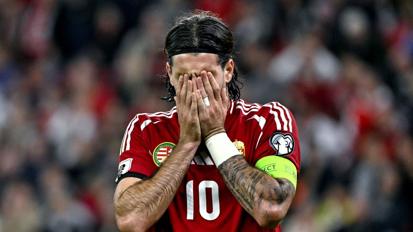 Nagy Antal
Budapest, 2025. október 11.
Szoboszlai Dominik a Magyarország - Örményország labdarúgó világbajnoki selejtező mérkőzésen a Puskás Arénában 2025. október 11-én.
MTI/Purger Tamás