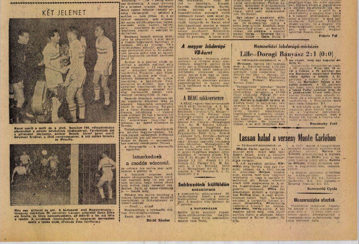 Bozsik József köszöntése a búcsúmeccsén