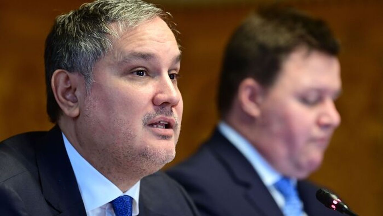 National Economy Minister Marton Nagy at his annual hearing before parliament's economic committee held in the National Assembly's 'Apponyi Albert Room' on November 27, 2025.
(Photo: MTI / Attila Kovacs)