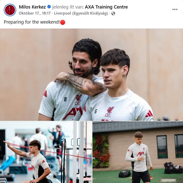 Kerkez Milos Szoboszlaival, az igazi, hivatalos közösségi oldalán