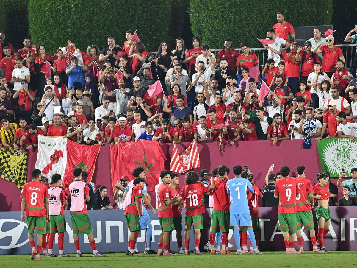 Marokkó válogatottja boldogan ünnepelhetett a vasárnapi U17-es vb-meccs után