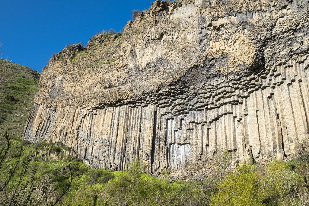 Armenia, Kotayk region, Garni, basalt column formations along the Azat river valley called Symphony of the Stones (Photo by GUIZIOU Franck / hemis.fr / hemis.fr / Hemis via AFP)
