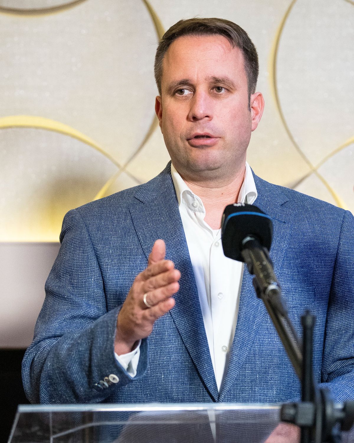 Hajdúböszörmény, 2025. november 10.
Dömötör Csaba, a Fidesz európai parlamenti képviselője a Fidesz és a KDNP országjárása keretében tartott hajdúböszörményi lakossági fórum előtt tartott sajtótájékoztatón 2025. november 10-én.
MTI/Balázs Attila