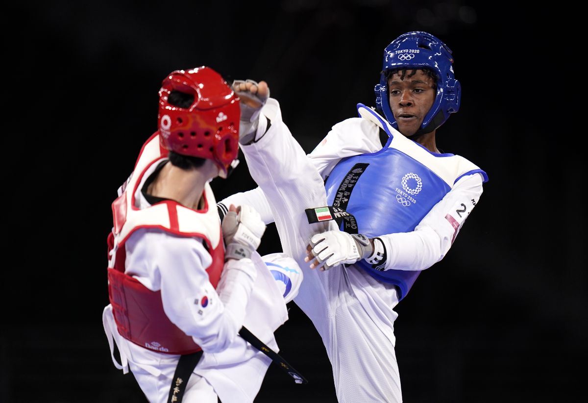 Hungary's Omar Salim (blue) competes against Republic of Korea's Jun Jang (red) in their Men's Taekwondo 58kg Bronze Medal contest at the Makuhari Messe on the first day of the Tokyo 2020 Olympic Games in Japan. Picture date: Saturday July 24, 2021.