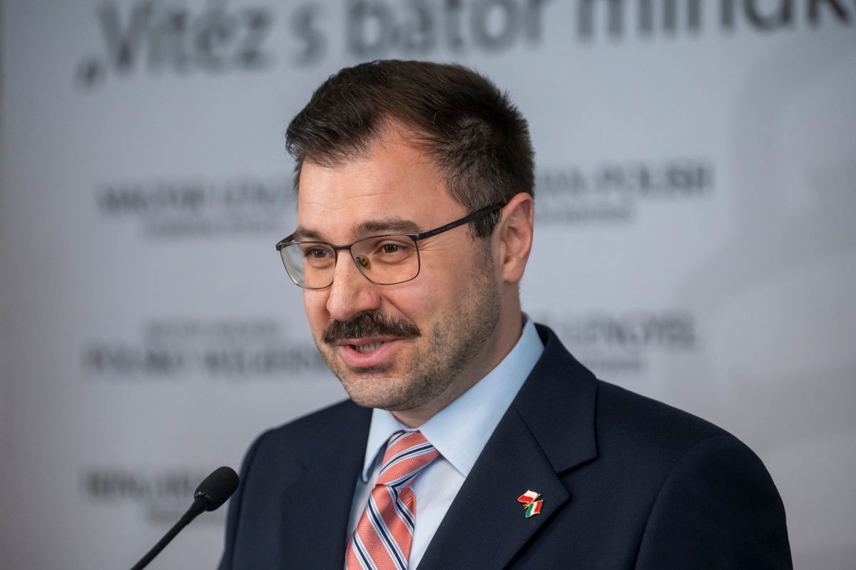 Budapest, 2025. április 25.
Szánthó Miklós, az Alapjogokért Központ főigazgatója a Magyar-Lengyel Szabadság Intézet megalapításáról tartott budapesti sajtótájékoztatón 2025. április 25-én.
MTI/Balogh Zoltán