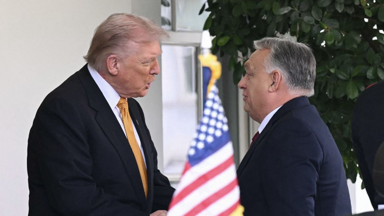 Donald Trump amerikai elnök és Orbán Viktor magyar miniszterelnök (Fotó: AFP)