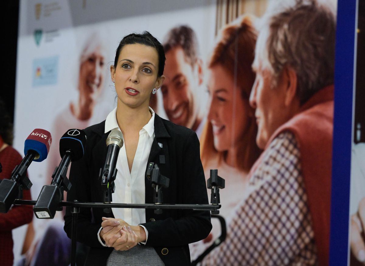 Budapest, 2025. november 23.
Koncz Zsófia, a Kulturális és Innovációs Minisztérium családokért felelős államtitkára a Baba-Mama Expón tartott sajtótájékoztatón a Papp László Budapest Sportarénában 2025. november 23-án.
MTI/Bruzák Noémi