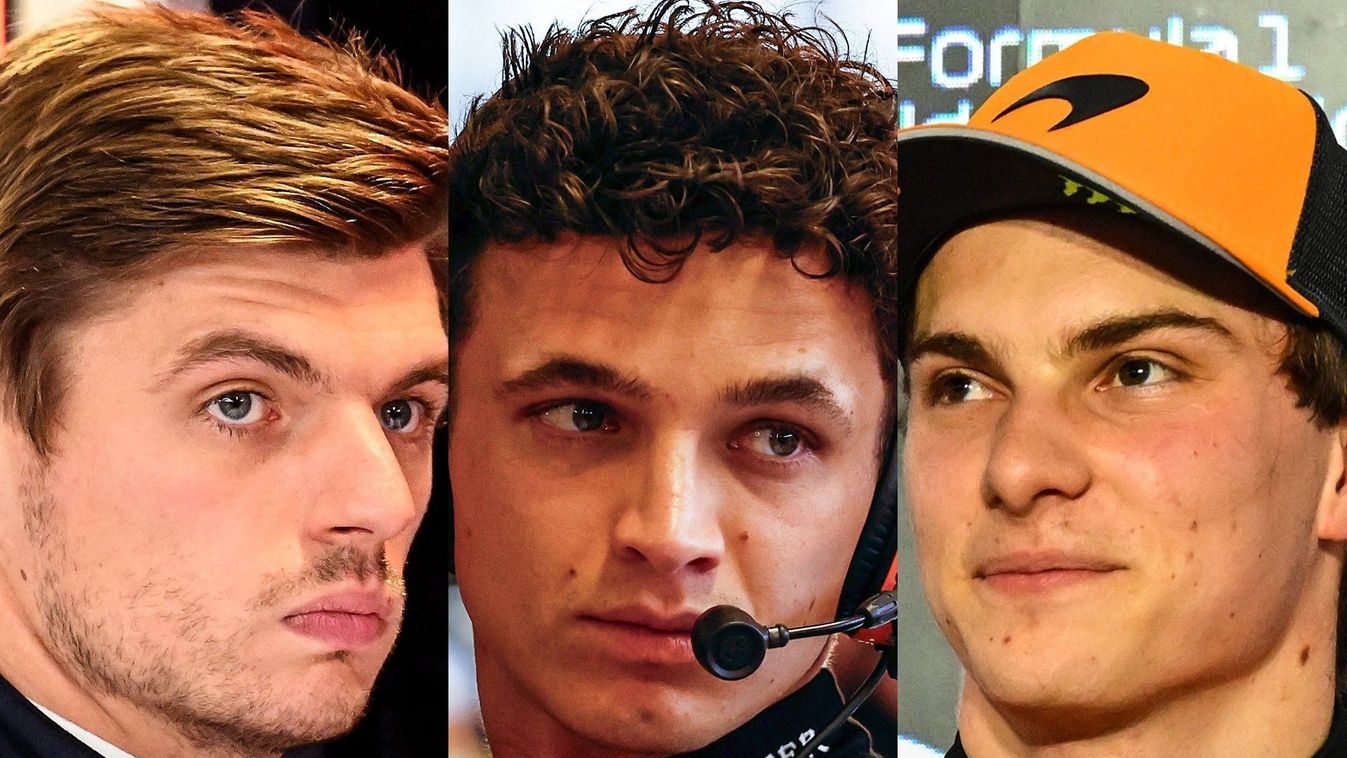 Oscar Piastri (jobbra) ugyan megnyerte az időmérőt, de nagy csatára számíthatunk közte, Lando Norris és Max Verstappen között
