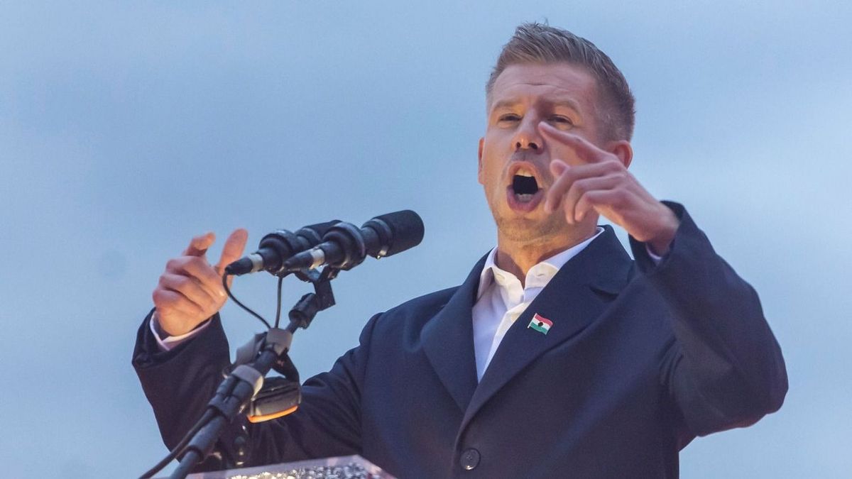 Magyar Péter, a Tisza párt elnöke (Fotó: Máté Krisztián)