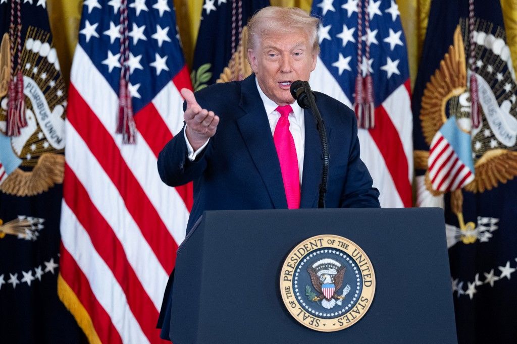 Donald Trump az Egyesült Államok elnöke Fotó: SAUL LOEB / AFP