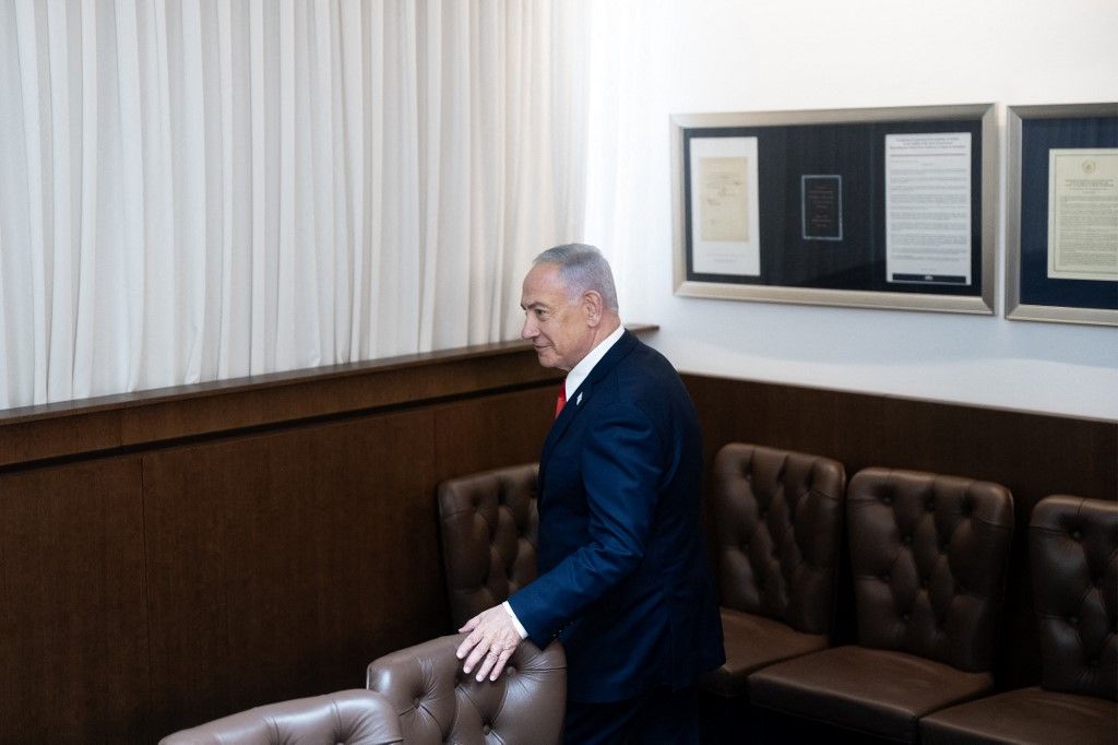 Benjamin Netanjahu izraeli miniszterelnök (Fotó: AFP)