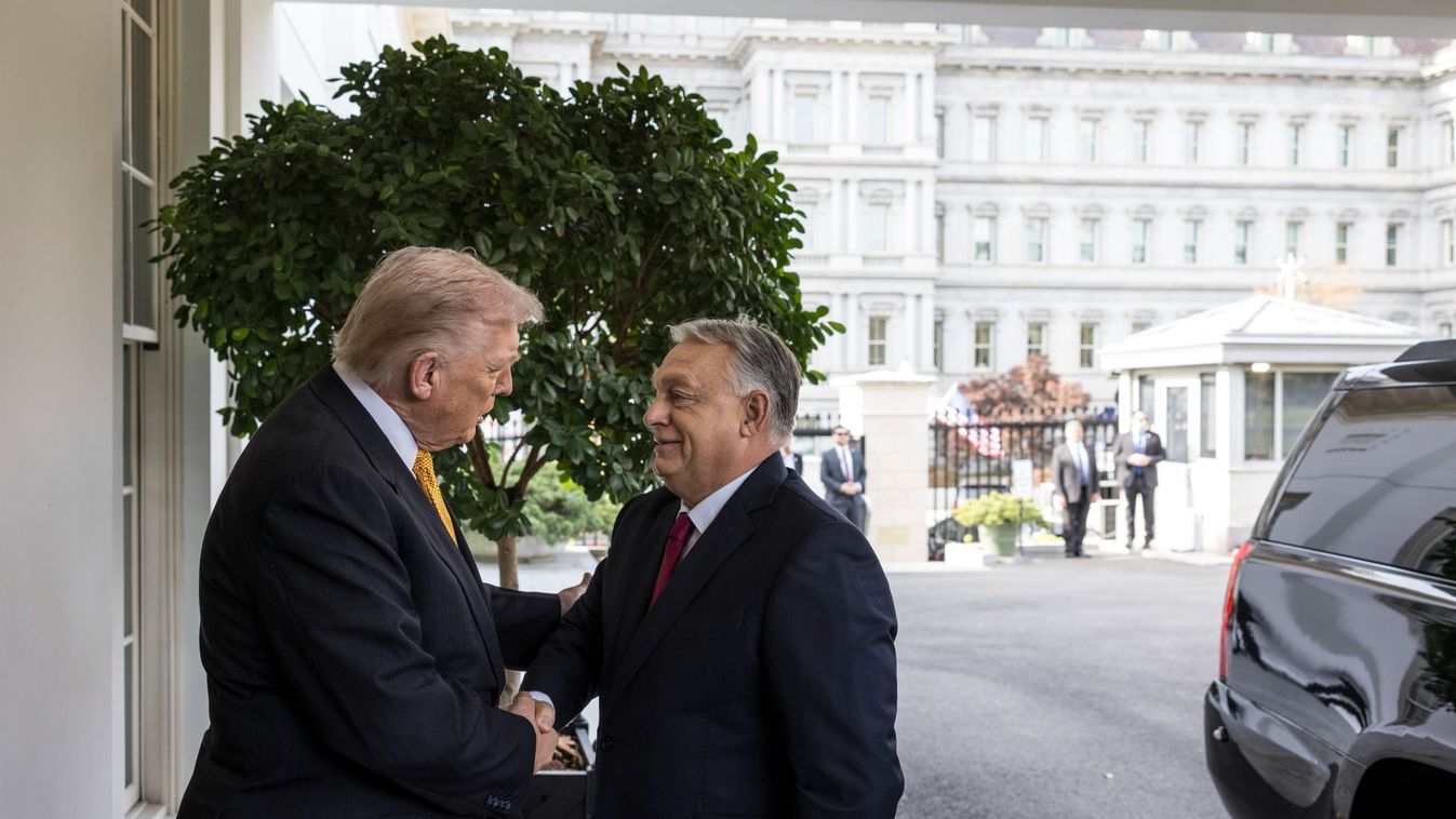 Donald Trump amerikai elnök fogadja Orbán Viktor miniszterelnököt a washingtoni Fehér Házban 2025. november 7-én 